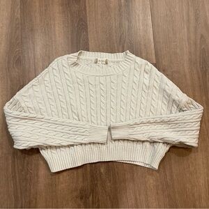 Altar'd State Cream Cable Knit Sweater